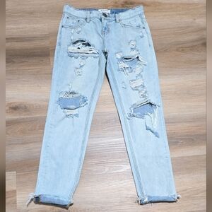 One X Oneteaspoon Awesome Baggies Distressed Low Rise Jeans Size 25